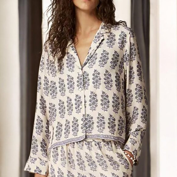 J. Crew Camp-collar button-up shirt in blooming lilac block print Size XL - Picture 3 of 10